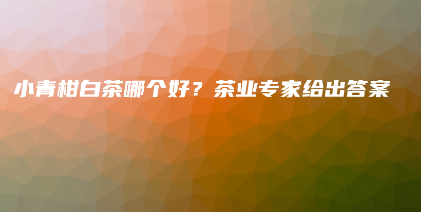 小青柑白茶哪個好？茶業(yè)專家給出答案插圖