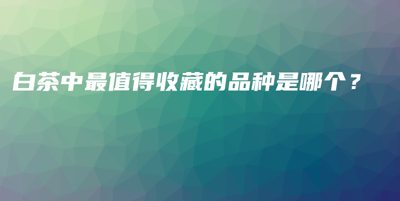 白茶中最值得收藏的品種是哪個(gè)？插圖