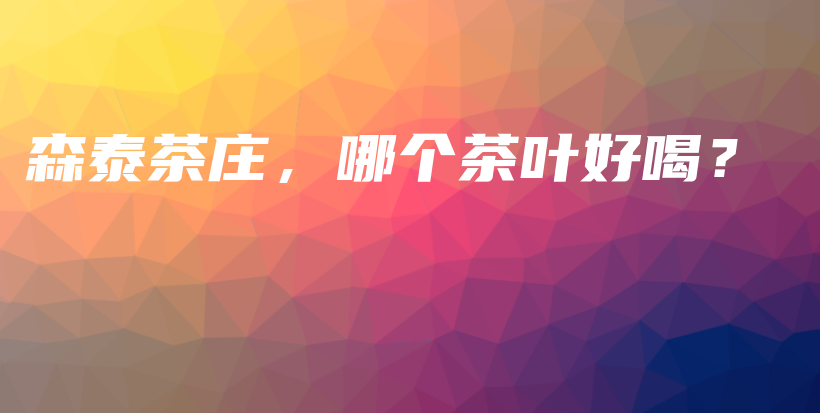 森泰茶莊，哪個茶葉好喝？插圖