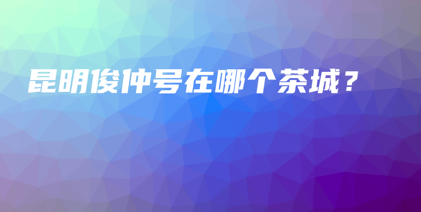 昆明俊仲號在哪個茶城？插圖