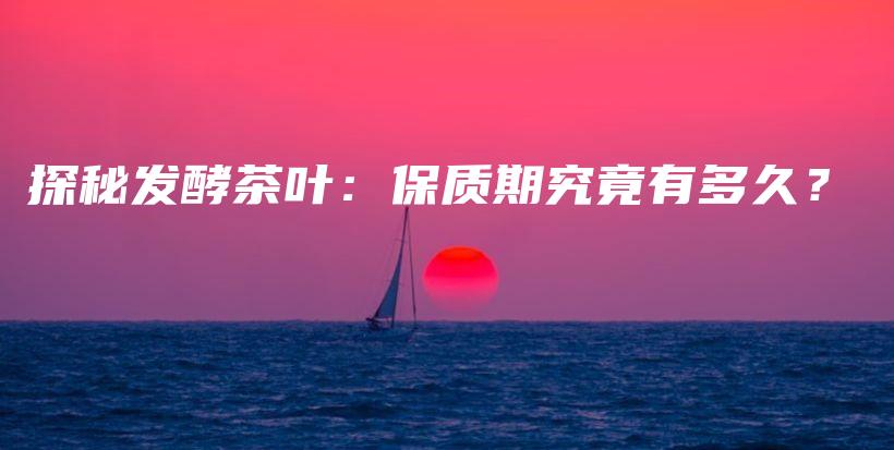 探秘發(fā)酵茶葉：保質期究竟有多久？插圖