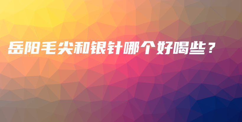 岳陽毛尖和銀針哪個好喝些？插圖