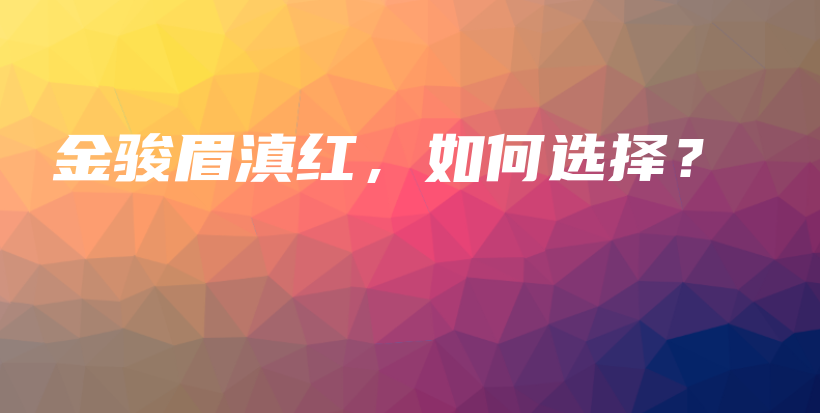金駿眉滇紅，如何選擇？插圖