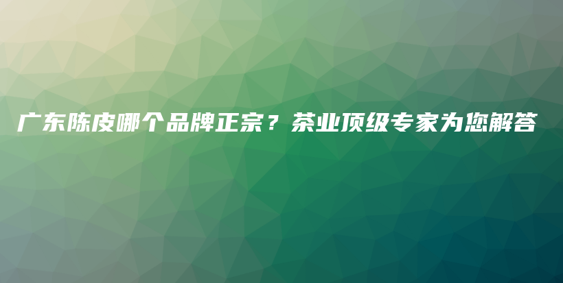 廣東陳皮哪個(gè)品牌正宗？茶業(yè)頂級(jí)專家為您解答插圖