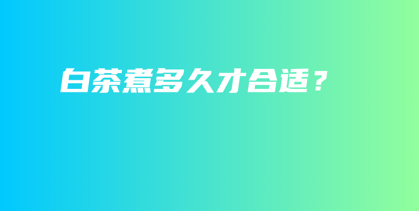 白茶煮多久才合適？插圖
