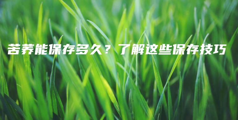 苦蕎能保存多久？了解這些保存技巧插圖