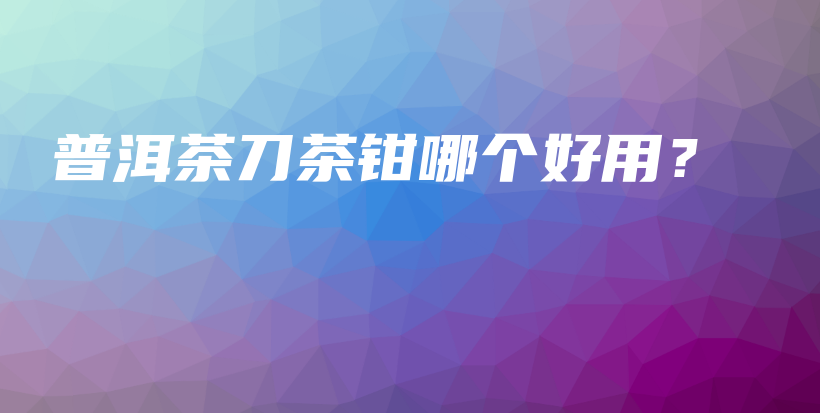 普洱茶刀茶鉗哪個(gè)好用？插圖