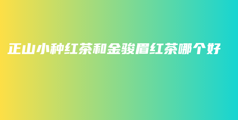 正山小種紅茶和金駿眉紅茶哪個好插圖