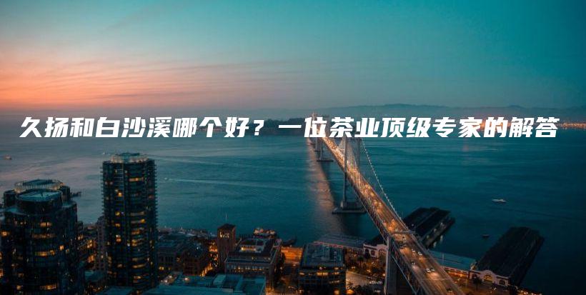 久揚(yáng)和白沙溪哪個(gè)好？一位茶業(yè)頂級專家的解答插圖