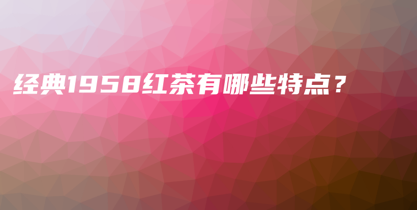 經(jīng)典1958紅茶有哪些特點？插圖