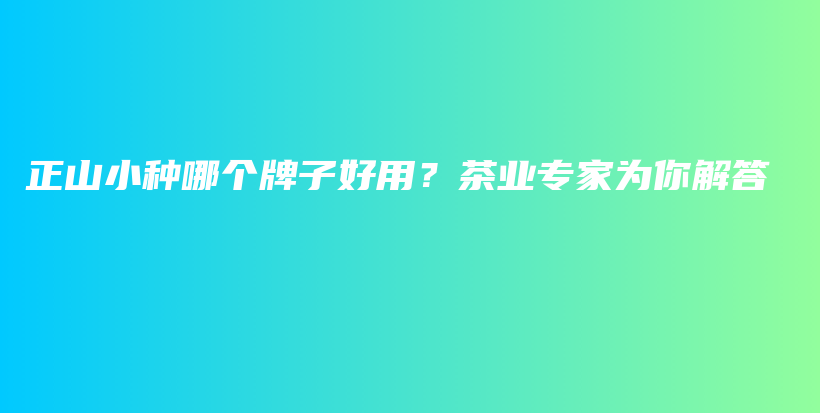 正山小種哪個(gè)牌子好用？茶業(yè)專家為你解答插圖