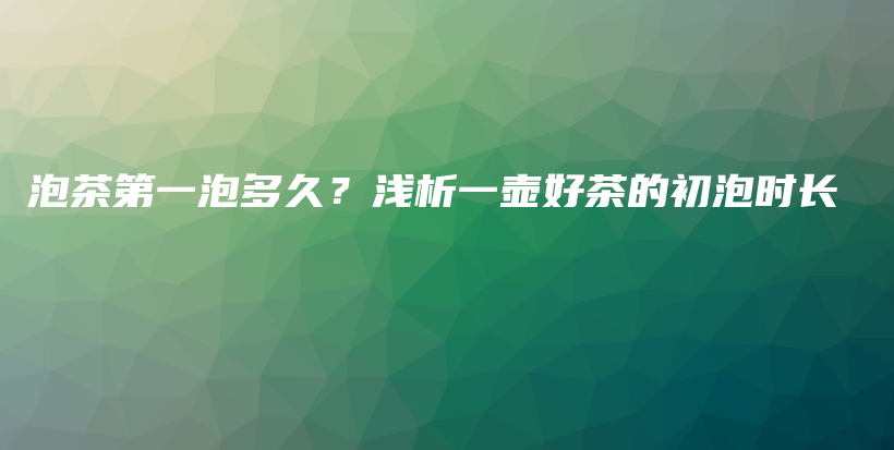 泡茶第一泡多久？淺析一壺好茶的初泡時長插圖