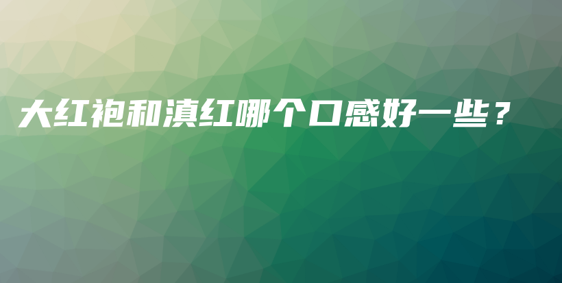 大紅袍和滇紅哪個口感好一些？插圖