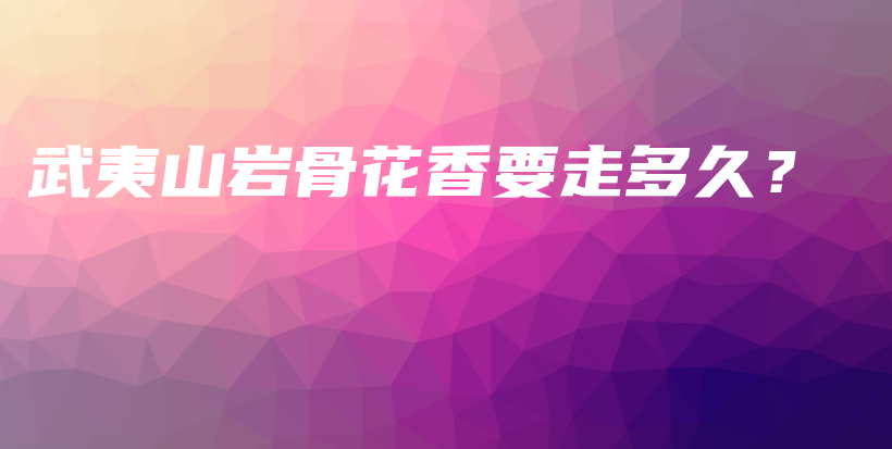 武夷山巖骨花香要走多久？插圖