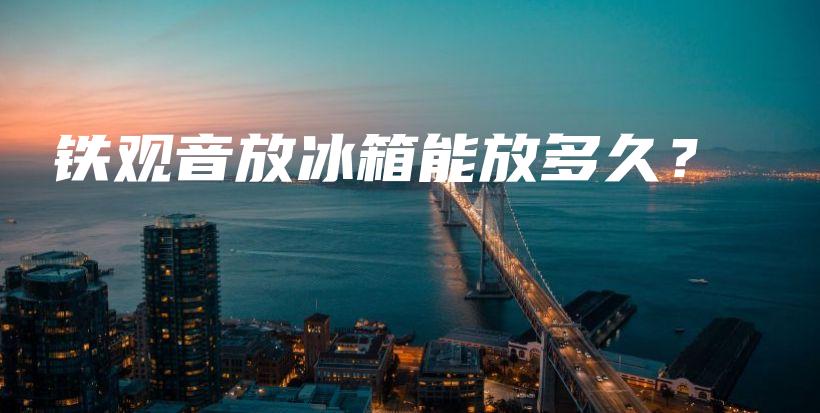 鐵觀音放冰箱能放多久？插圖