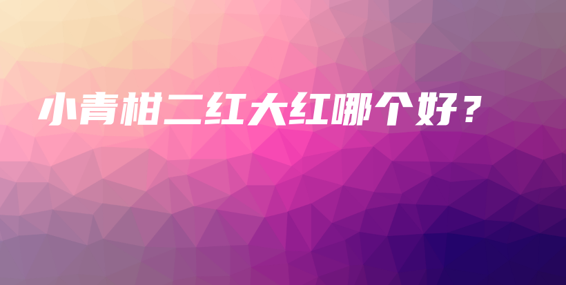 小青柑二紅大紅哪個(gè)好？插圖