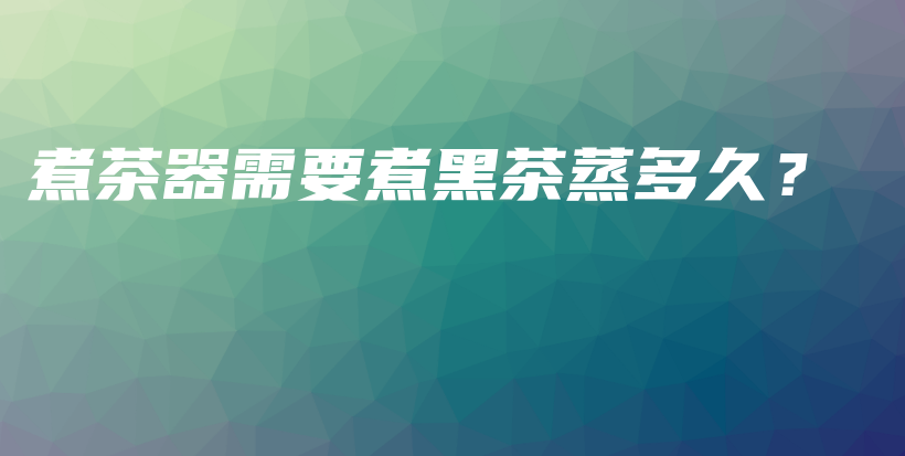 煮茶器需要煮黑茶蒸多久？插圖