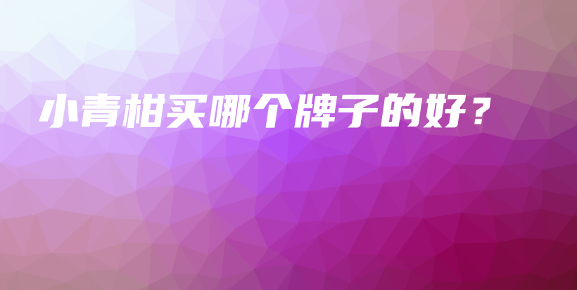 小青柑買哪個(gè)牌子的好？插圖