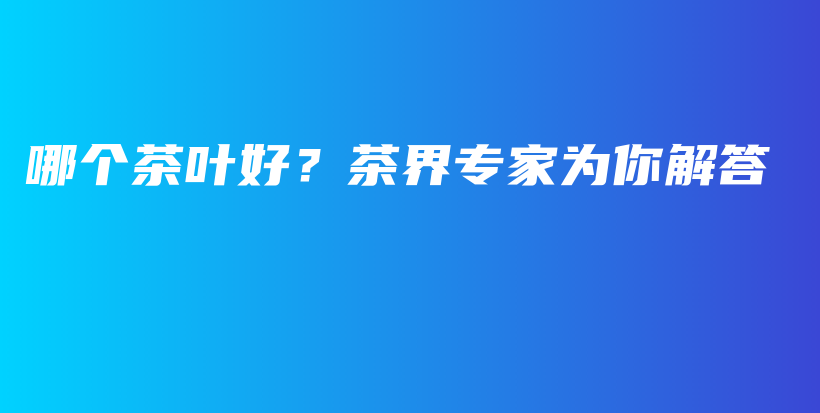 哪個茶葉好？茶界專家為你解答插圖