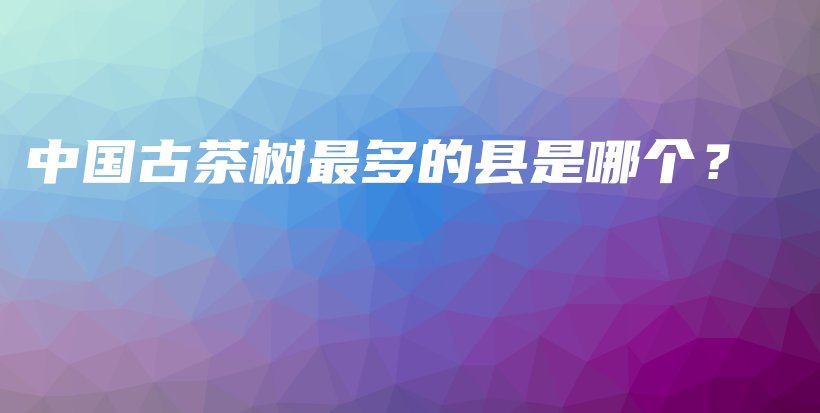 中國古茶樹最多的縣是哪個？插圖