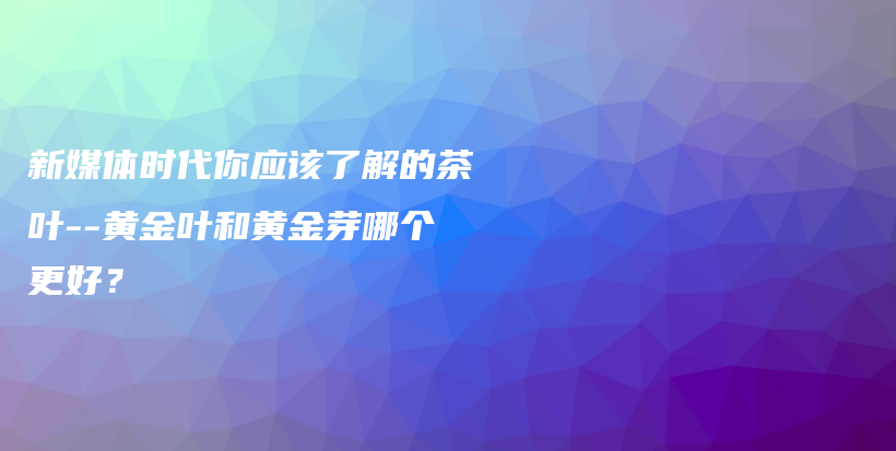 新媒體時(shí)代你應(yīng)該了解的茶葉–黃金葉和黃金芽哪個(gè)更好？插圖