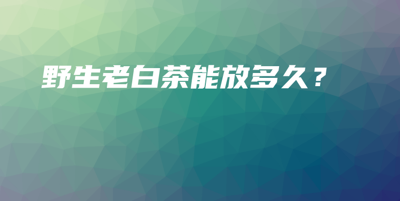 野生老白茶能放多久？插圖