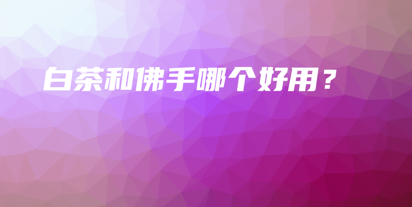白茶和佛手哪個好用？插圖