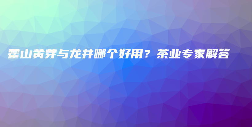 霍山黃芽與龍井哪個好用？茶業(yè)專家解答插圖