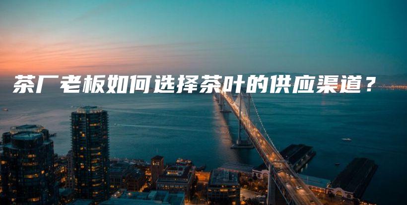 茶廠老板如何選擇茶葉的供應渠道？插圖