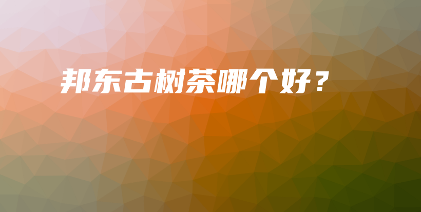 邦東古樹(shù)茶哪個(gè)好？插圖