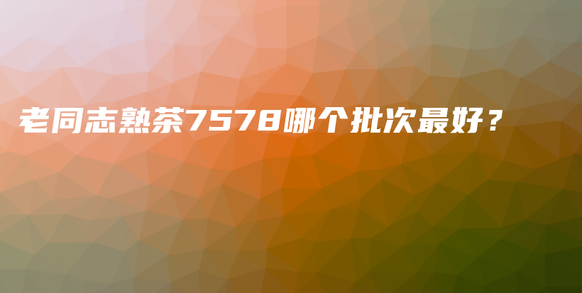 老同志熟茶7578哪個批次最好？插圖