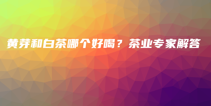 黃芽和白茶哪個好喝？茶業(yè)專家解答插圖