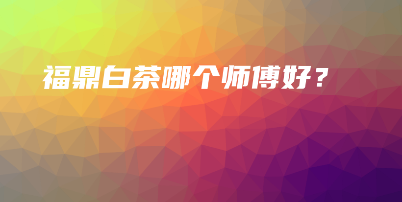 福鼎白茶哪個(gè)師傅好？插圖