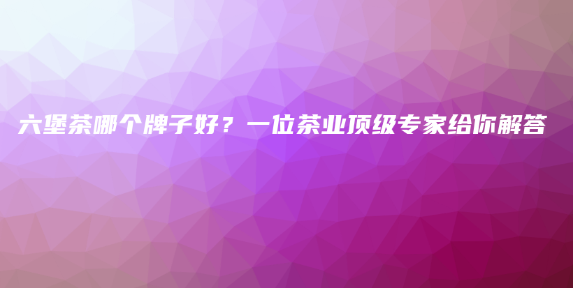六堡茶哪個(gè)牌子好？一位茶業(yè)頂級(jí)專家給你解答插圖