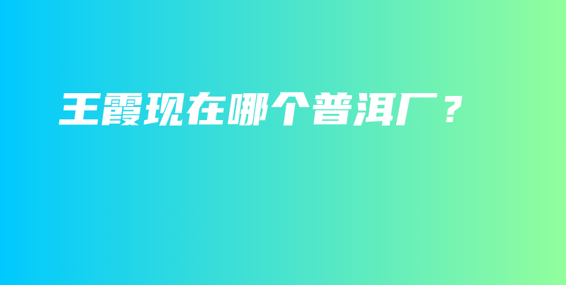王霞現(xiàn)在哪個普洱廠？插圖