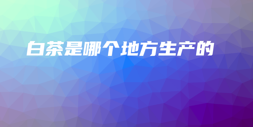 白茶是哪個地方生產(chǎn)的插圖