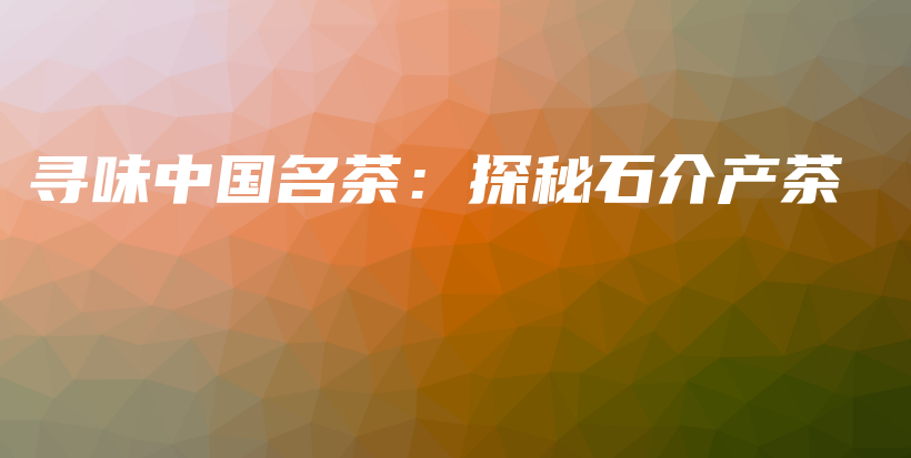 尋味中國名茶：探秘石介產(chǎn)茶插圖