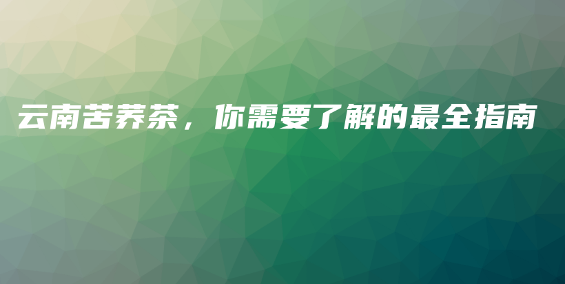 云南苦蕎茶，你需要了解的最全指南插圖