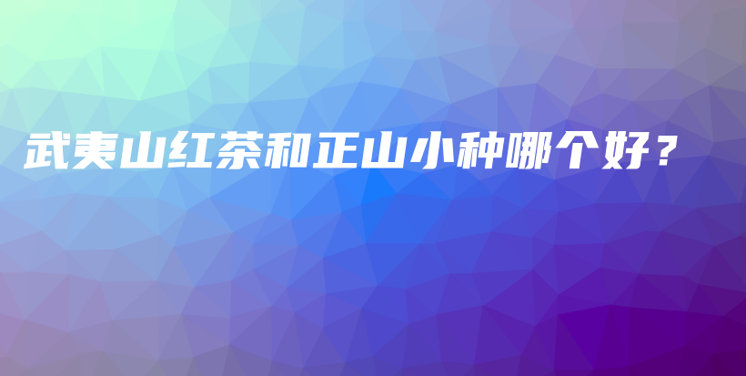 武夷山紅茶和正山小種哪個好？插圖