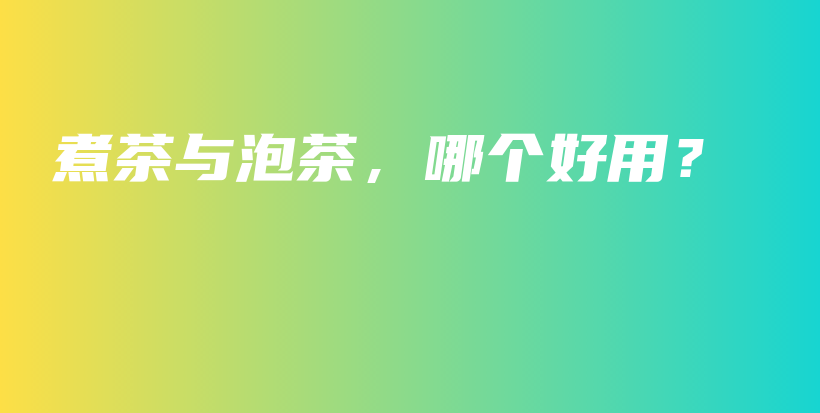 煮茶與泡茶，哪個好用？插圖