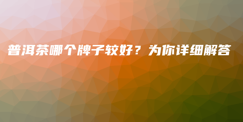 普洱茶哪個牌子較好？為你詳細(xì)解答插圖