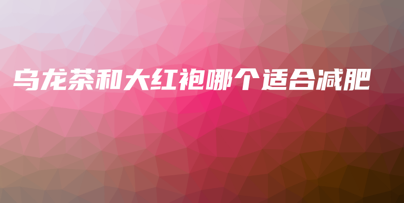 烏龍茶和大紅袍哪個適合減肥插圖