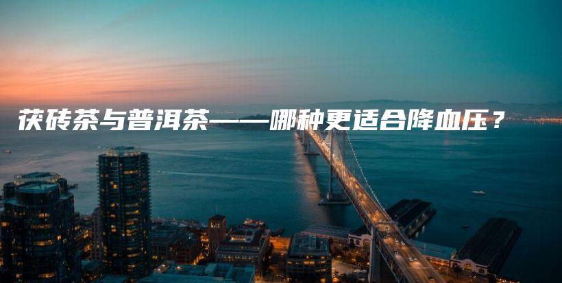 茯磚茶與普洱茶——哪種更適合降血壓？插圖