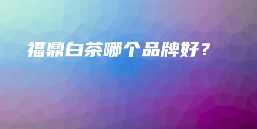 福鼎白茶哪個品牌好？插圖