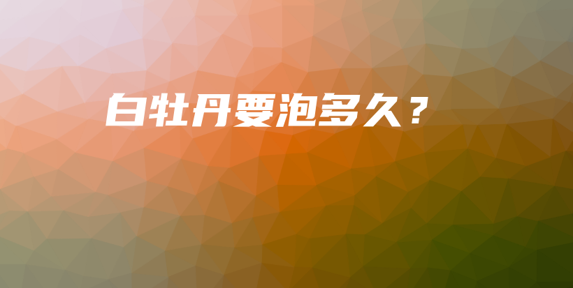白牡丹要泡多久？插圖