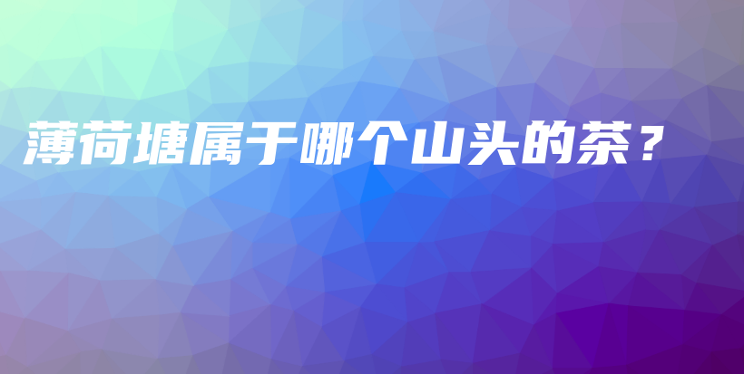 薄荷塘屬于哪個山頭的茶？插圖