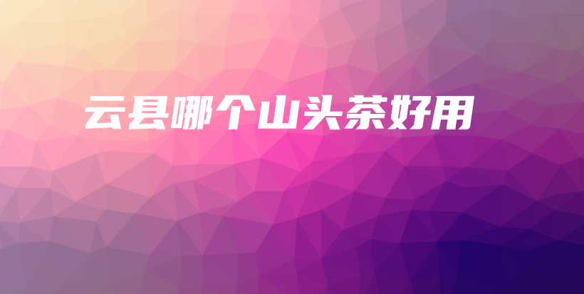 云縣哪個山頭茶好用插圖