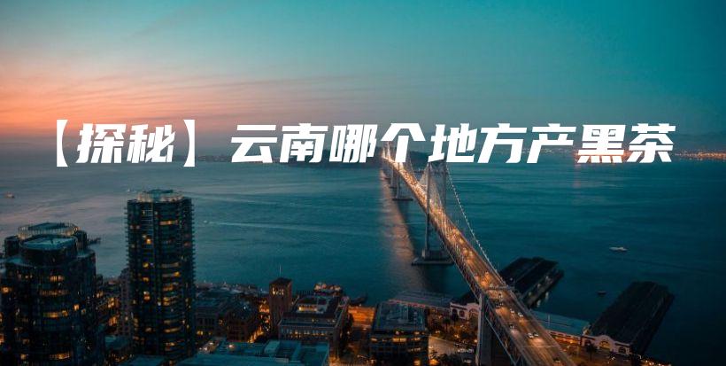 【探秘】云南哪個(gè)地方產(chǎn)黑茶插圖