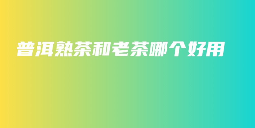 普洱熟茶和老茶哪個(gè)好用插圖