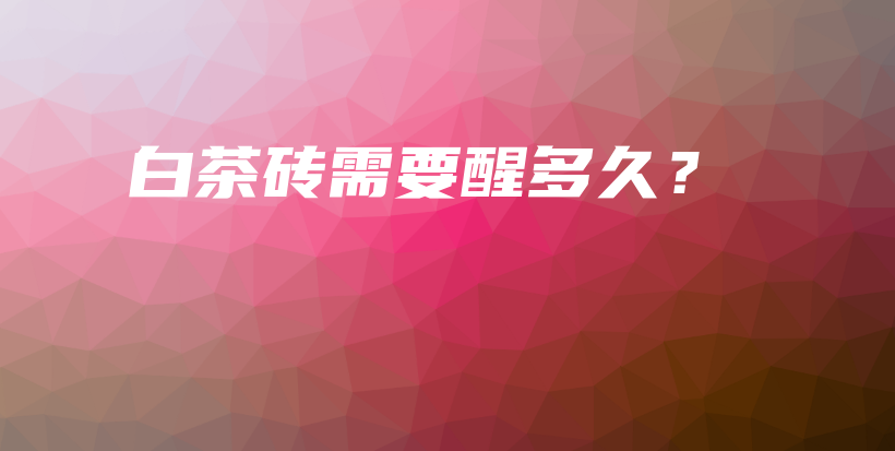 白茶磚需要醒多久？插圖